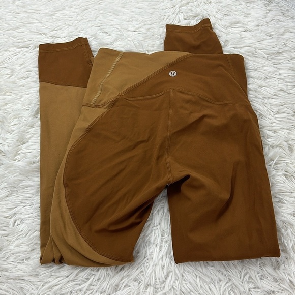 Lululemon Nulu Colour Block High-Rise Tight 25" Copper Brown / Bold Beige - Picture 3 of 5